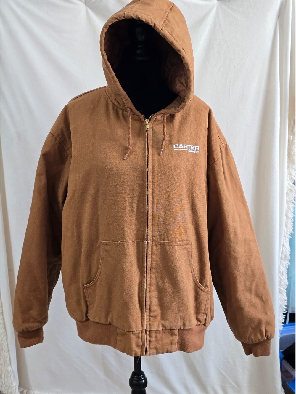CornerStone XL Brown Hooded Work Jacket with Carter Lumber Logo